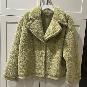 Moon River Cozy Light Green Teddy Jacket